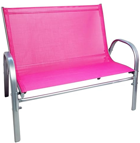 Hline Kinderbank Gartenbank für 2 Kinder 2-Sitzer Bank (Rosa/Pink)