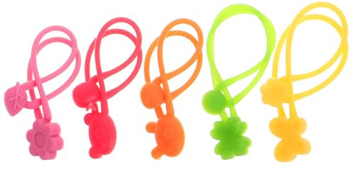 WHAMVOX 5 Stück Waschbare Silikonbänder mit Flexiblen Eigenschaften Praktisch für Bento Boxen und USB Kabel Robust und Multifunktional für Büro und Restaurant