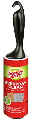 Scotch-Brite Everyday Clean Mini-Fusselroller, 1 Rolle 30 Blatt 2,6 m - Fusselrolle für Kleidung und Möbel gegen Fussel oder Tierhaare, Roller ist wiederverwendba