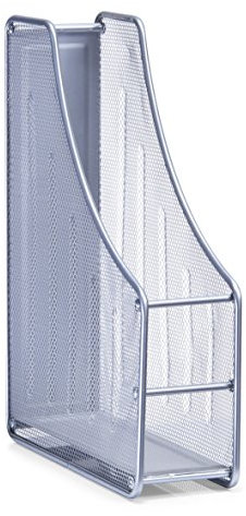ZELLER Present - Schöner LEBEN. Praktisch WOHNEN. 17700 Stehsammler, Mesh, ca. 27,5 x 9 x 35 cm, Edelstahloptik