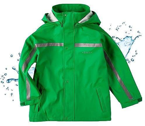 BMS Buddeljacke, Regenjacke für Kinder mit abnehmbarer Kapuze in grün Größe 68