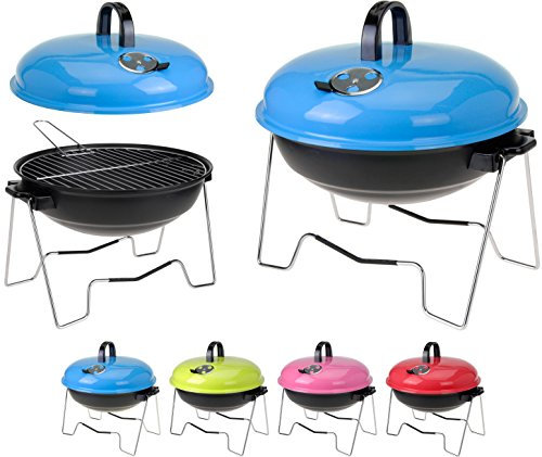 matrasa Picknick Grill RUND - Holzkohlegrill - Tischgrill - Grill inkl. Zubehör pink