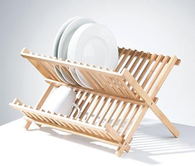 FOLDING PLATE DISH DRAINER STANDARD DRAINING BOARD WOODEN by www.choicefullshop.com