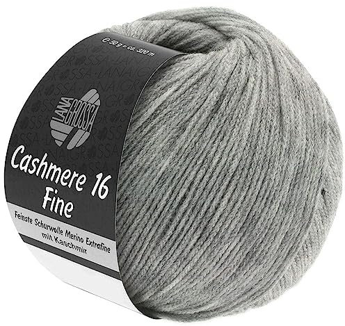 LANA GROSSA Cashmere 16 Fine | Aus Kaschmir- und Merinowolle | Handstrickgarn aus 80% Schurwolle (Merino extrafine), 10% Kaschmir & Polyamid | 50g Wolle zum Stricken & Häkeln | 320m Garn FB 15