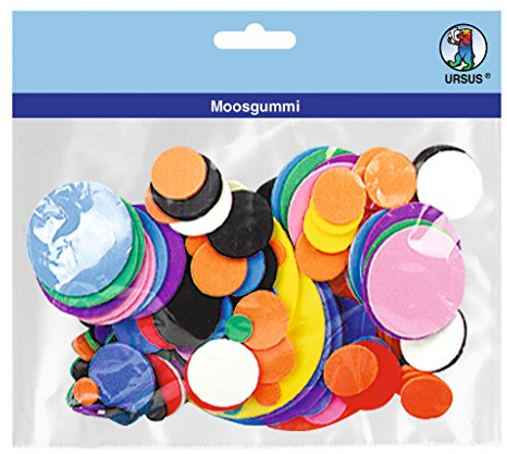 Ursus 8370099 - Moosgummi Kreise, 200-teilig, bunt sortiert