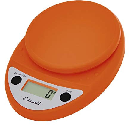 Escali P115PO Primo digital kitchen scales - kitchen scales - scales kitchen office - baking - portion control - hobbies - herb scales household scales - 5 kg - pumpkin orange - 22 x 15 x 4 cm