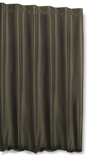 Haus und Deko Thermogardine Wildseide Optik extra breit 245x245 cm Blickdicht Kräuselband Taupe dunkel Vorhang Polar Fleece Übergardine Gardine