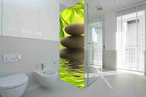 Vinyl für Duschkabinen, Flusssteine | verschiedene Maße 60 x 200 cm | robuster und einfacher Aufkleber | dekorativer Aufkleber mit elegantem Design |