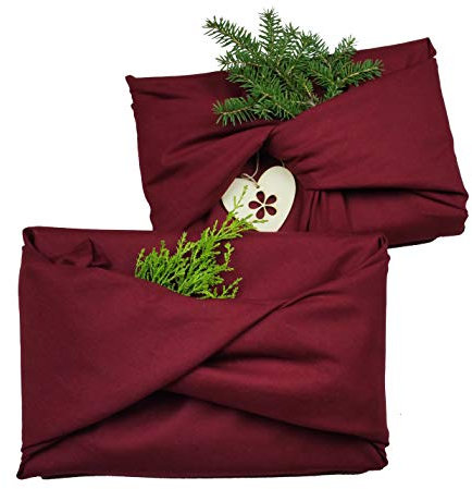 Nastami Geschenktuch Geschenktücher 2er Set rot Geschenke verpacken