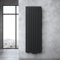 Sogood Radiateur pour Chauffage Central 180x61cm Radiateur à Eau Chaude Panneau Double Couches Vertical Noir-Gris