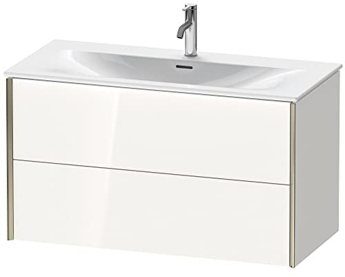 Durait XViu 4135 Waschtischunterbau wandhängend, 2 Schubkästen, für Waschtisch Viu 234410, 1010x480 mm, Farbe (Front/Korpus): Champagner matt/weiß hgl. - XV41350B185