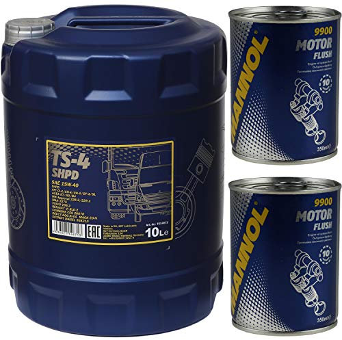 10L MANNOL Motoröl TS-4 SHPD 15W-40 API LKW Busse Motorspülung Motor Flush