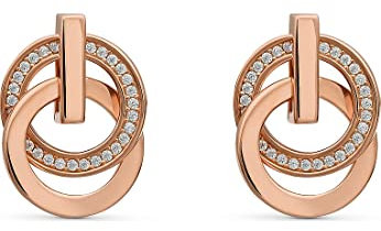 JETTE Damen-Ohrstecker Swing 925er Silber 58 Zirkonia One Size, Roségold 32010617