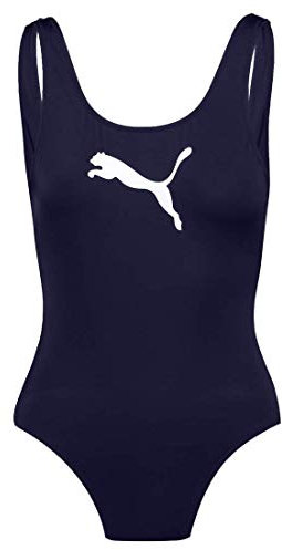 PUMA Damen Swim Swimsuit Badeanzug, Navy, S EU