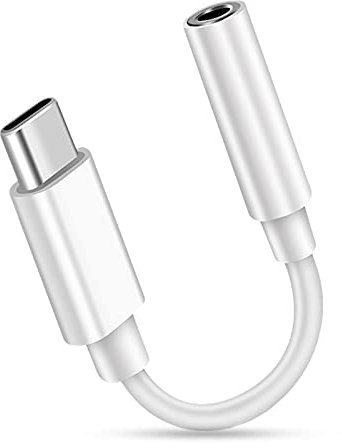 Jsdoin Adaptador USB C a 3,5 mm Aux Jack para Auriculares, Compatible con OnePlus 6T/Huawei P30 Pro/Mate 20 Pro/Samsung Galaxy/Xiaomi y más Apoyo Todo Tipo C - Blanco