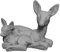 gartendekoparadies.de Liegendes REH mit Rehkitz, Steinfigur, H. 30 cm, 14 kg, Grau, frostsicher aus Steinguss für Außenbereich