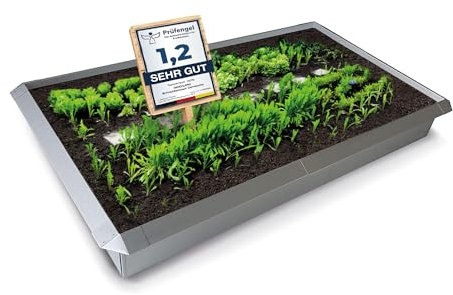 innogard S7052-006 – Schneckenzaun Set 20 TLG. – Galvalume Alu-Zink – 4X Außenecke 90°, 16x Seitenteil 25 x 0,05 cm x 1 m
