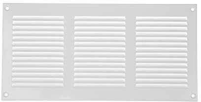 Griglia d'aria in acciaio per il ritorno dell'aria, ideale per soffitto e parete laterale, HVAC, con schermo anti-insetti (30 x 15 cm, bianco)