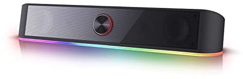 Redragon GS560 Adiemus RGB Desktop-Soundbar, 2.0-Kanal-Computerlautsprecher mit dynamischer Lichtleiste Audio-Light-Sync/Display, Touch-Control-Hintergrundbeleuchtung mit Lautstärkeregler, USB Kable