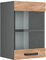 Vicco Küchenglasschrank R-Line, Glashängeschrank, Goldkraft Eiche/Anthrazit, 40 cm