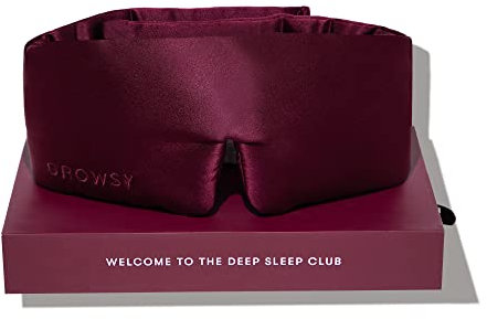 Drowsy Silk Sleep Mask - Gesichtsumarmender, gepolsterter Seidenkokon für die Tiefschlaftherapie in völliger Dunkelheit. (La Vie En Rouge)