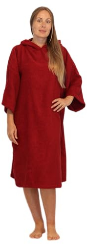 100% Baumwolle Surfponcho: Frottee Badeponcho & Umkleidetuch Erwachsene | 100 % Baumwoll-Frottee, Kapuze, Seitentasche, S-M: 165-180 cm, L-XL: 183-195 cm, Unisex, überall umziehen, Maschinenwäsche