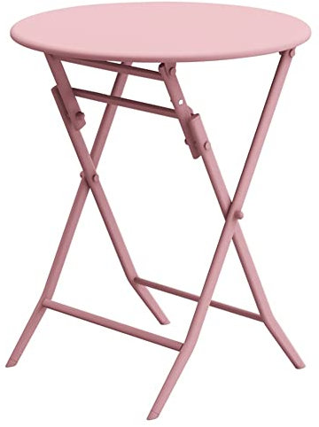 Table De Patio Pliante, Table Basse Ronde/carrée, Table Simple Polyvalente Intérieure Et Extérieure pour Cour, Jardin, Bistrot, 9 Couleurs (Couleur : Rose, Taille : 60x60x72cm)