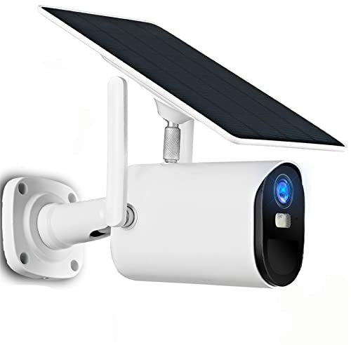 Outdoor Home Security Camera, Wireless WiFi Pan Tilt 360° View Spotlight Solar Battery Powered System, Motion Detection and Siren, Color Night Vision, 2-Way Talk, Remote Access,4G