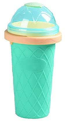 FIYSON Slushy, tazza Slushy Maker Cup,250 ml Slush Ice Maker, Magic Quick Frozen Smoothies Cup,Tazza di plastica riutilizzabile con cucchiaio e coperchio per il gelato fai da te