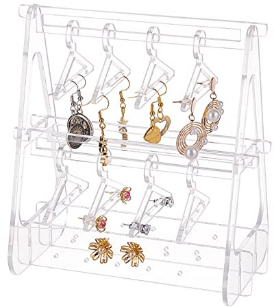 SUPERFINDINGS 1 Set Acryl Ohrringständer Ohrring Organizer Ohrsteckerhalter Einschließlich 8 niedlicher Ohrringhalter Kleiderbügel Ständer Ohrring Aufhänger Für Ohrstecker