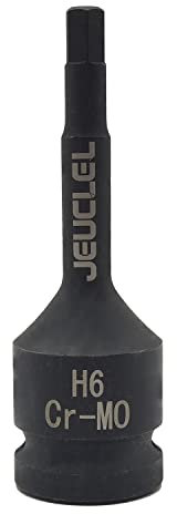 JEUCLEL Douille à choc hexagonale de 6 mm, douille Allen H6 1/2, adaptateur de tournevis hexagonal en acier Cr-Mo pour clés à cliquet électriques, vis de fixation