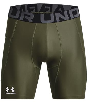 Under Armour Men's Armour HeatGear Compression Shorts, (390) Marine OD Green / / White, Small