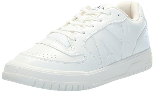 Armani Exchange Herren Duck Sneaker, White, 45 EU