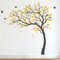 Großer Baum Wandaufkleber Kinderzimmer Wand Baum Aufkleber mit Vögeln Baum Wandsticker Wandtattoo Vinyl Wanddekor KW032 (Äste nach links, Dunkelgrau; Signalgelb)