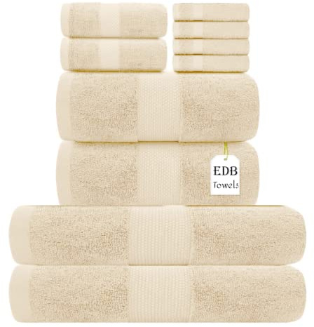 Premium Super Jumbo Extra Large Bath Sheet 100% Egyptian Cotton 800-GSM Soft Towels Quick Dry Highly Absorbent Face Cloth, Hand Towel, Bath Towel Hotel, Gym Quality (1X Bath Towel, Cream)