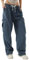 Xinor Larghi Jeans Donna Vita Alta Pantaloni Cargo Baggy con Elastico in Vita Y2k Pants Wide Leg con Tasche Streetwear Casuali