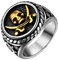OIDEA Herren Ringe, Retro Pirat Totenkopf Schädel Skull Herrenring, Punk Rock Stil Edelstahl, Gold, Ringgröße 62 (19.7)