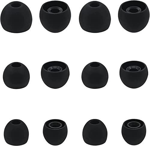 ALXCD Ear Tips Compatible with JBL Tune 125TWS Earbuds, 6 Pairs S M L Sizes Replacement Silicone Earbuds Tips Eartips, Compatible with JBL Tune 125TWS，Black