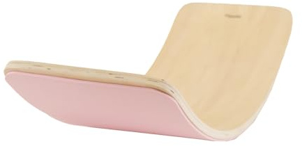 Hippiez Balance Board/Balancierbrett Naturell mit Schutzmatte (Rosa)