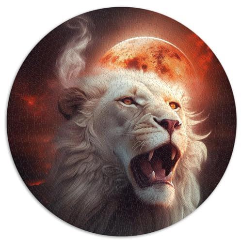 1000-teiliges Puzzle „Blood Moon Predators“, runde Puzzles für Erwachsene und Familien. Papppuzzles eignen Sich als Geschenk für die ganze Familie. Größe: 67,5 x 67,5 cm