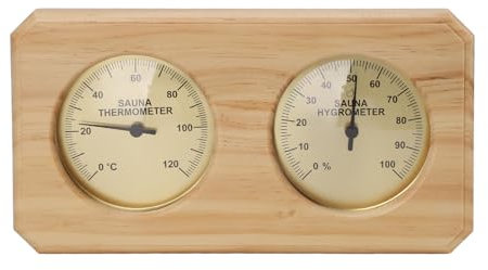 Blanketswarm Sauna-Thermometer-Hygrometer, 2-in-1-Holzsauna Fahrenheit-Hygrothermograph für Den Innenbereich, Saunazubehör für Den Saunaraum Im Innen- und Außenbereich zu Hause, Im Familienhotel