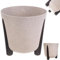 KADAX Cache-pot avec insert intérieur, pot de fleurs rond en plastique pour l'intérieur et l'extérieur (blanc, 21 cm)