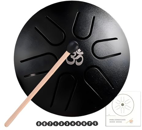 Instrumente Drums, Handpan Drum Instrument, Tongue Drums, Inch 8 Notes Hand Pan Steel Drums - C-Dur Meditation Drum Percussion Instrument with Music Book Mallets Carry Bag for Adults Kids Beginner