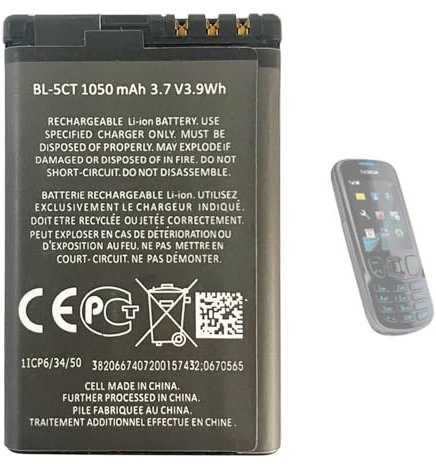 Aousavo BL-5CT ersatz akku Kompatibel mit Nokia 6303 Classic 6303i C5-00 C6-01 C3 3720 5220