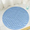 Lurowo Tapis de douche antidérapant 65 x 65 cm - En TPE rond - Antidérapant - Avec ventouses - Lavable en machine - Bleu - 65 x 65 cm