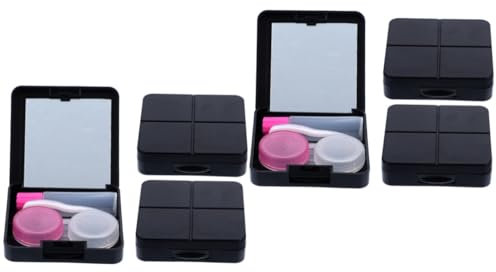 Healvian 6sets Travel Case Kit Portable Mirror Lightweight for Halloween Contacts Lens Case Travel