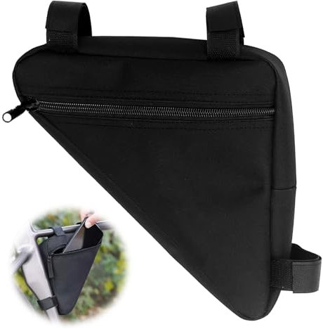 Bolsa Triangular de Bicicleta Impermeable, Bolsas de Herramientas para Bicicleta Portátil Ajustable, Bolsa de Nylon para Tubo Frontal de Bicicleta Gran Capacidad para Bicis MTB de Carretera