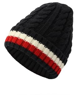 Tommy Hilfiger Herren Cable Global Cuff Beanie-Mütze, Wüstenhimmel, Einheitsgröße