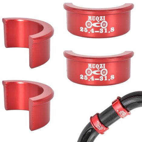 Fahrradlenker Shim,4 Stück Fahrrad Lenker Adapter,Lenkerhülse, Spacer Bike Vorbau Shims,Aluminiumlegierung Lenkerhülse Leicht, Korrosionsbeständig, Schnelle Installation,25.4 auf 31.8 mm (Rot)