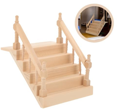 IWOWHERO Miniatur Treppe Für Puppenhaus Holz Stufenmodell Dekoration Für Mini-häuser Sicher Und Glatt Perfektes Spielzeug Kreativität Und Handfertigkeit